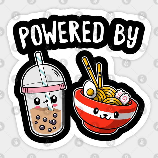 Powered by ramen and boba tea Sticker by StarMa